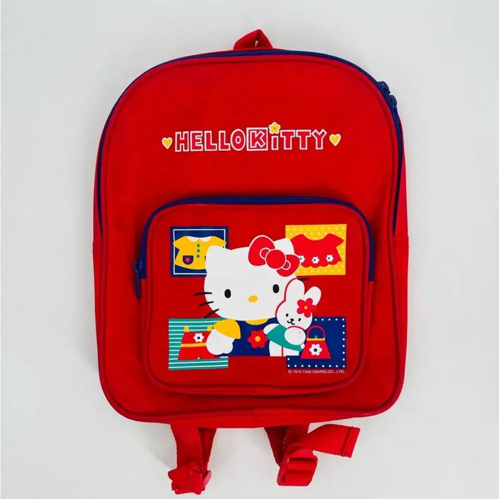HELLO KITTY Sanrio Backpack Vintage Red Y2K 90s 1996 Kidcore 100% PVC School